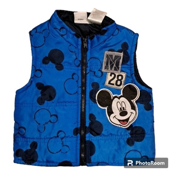 Disney Other - Disney Mickey Mouse Puffer Vest Size 12M